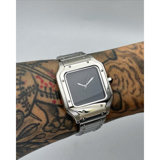 Custom Seiko Mod • Black Sterile Santos • 38mm